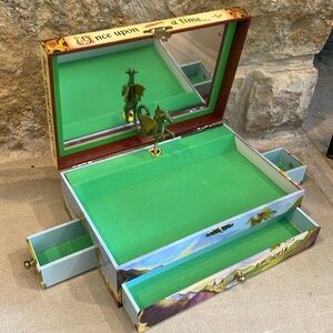 Enchantmints Dragon's World Sorcerer Treasure Jewelry Music Box Spins 3 Drawers